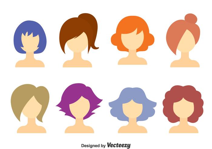700x490 Girl Hair Style Collection Vector