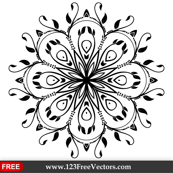 600x600 Free Ornate Floral Design Element Vector Art Psd Files, Vectors
