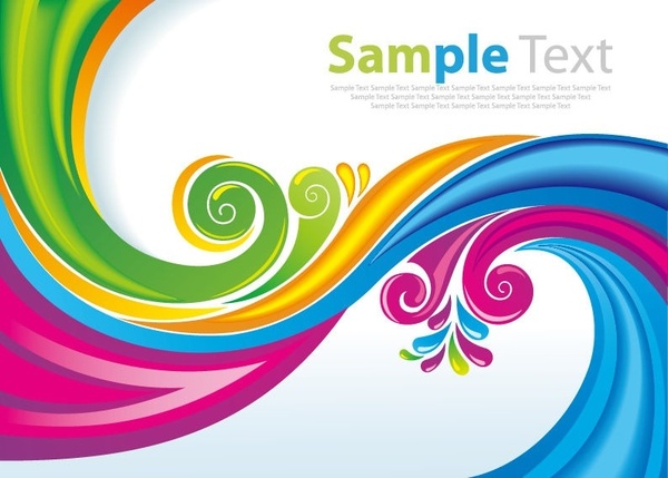 600x429 Rainbow Floral Swirls Vector Art Free Vector In Encapsulated