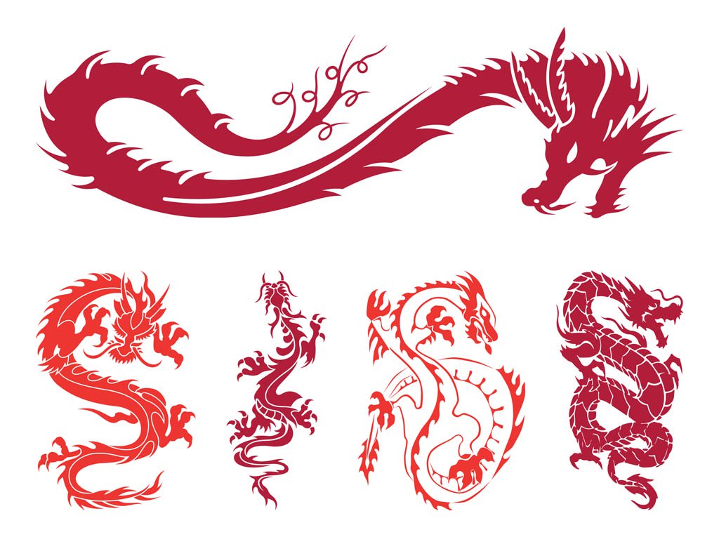 1024x765 Dragons Set Graphics Vector Art Amp Graphics