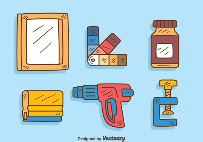 700x490 Hand Drawn Screen Printing Element Vector