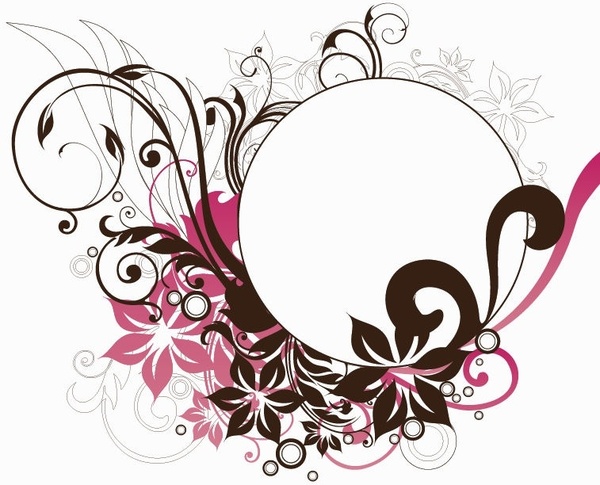 600x485 Circle Frame With Floral Decorations Vector Graphic Free Vector In