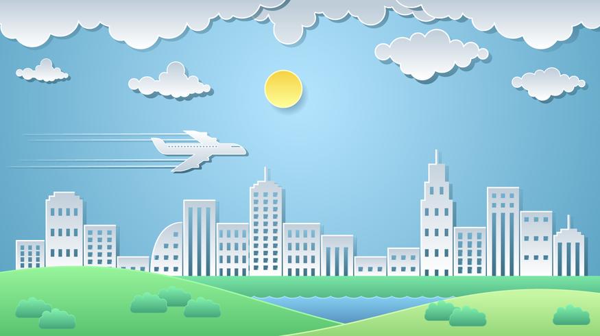 875x490 City Paper Art Landscape Vector