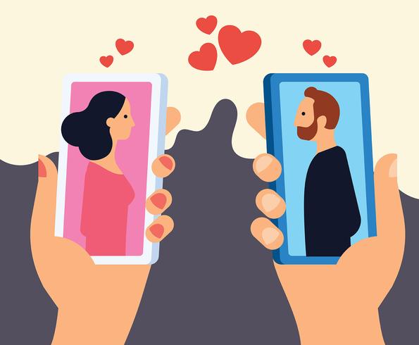 595x490 Online Dating Vector Illustration