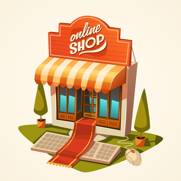 600x600 Creative Online Store Background Vector Graphics My Free