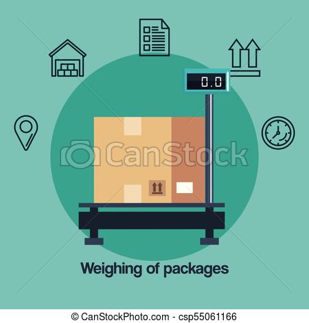 450x470 Weighting Of Packages Service Vector Illustration Design.