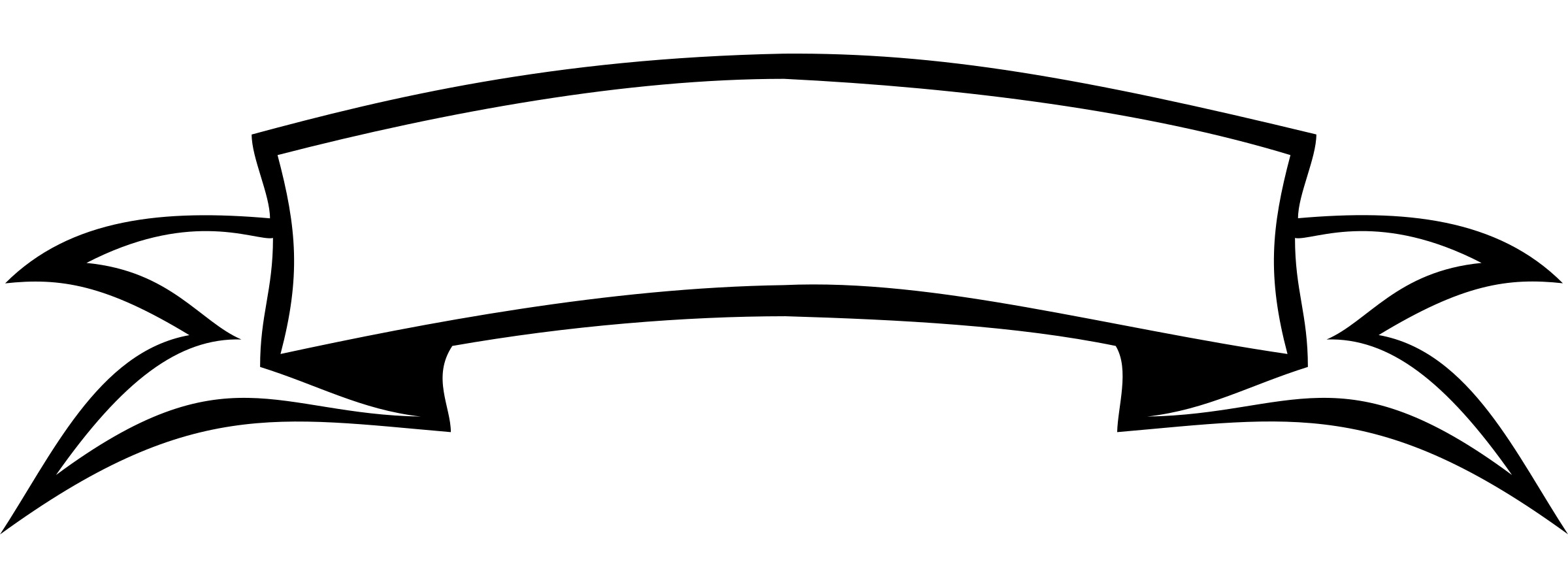 2400x900 Ribbon Banner Png Hd Banner Vector Black And White Png File Free