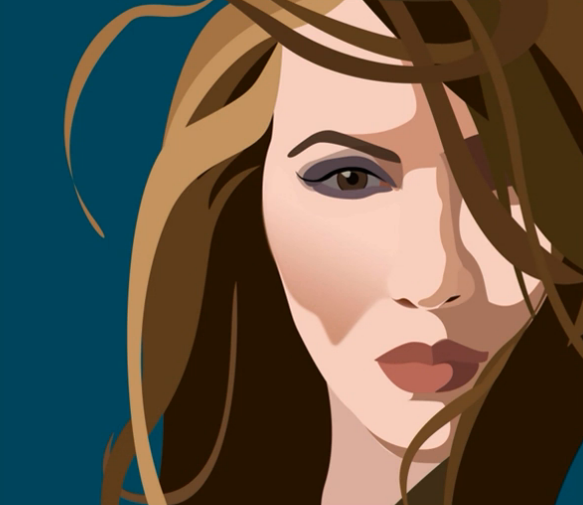 583x505 Vector Art Portrait In Photoshop