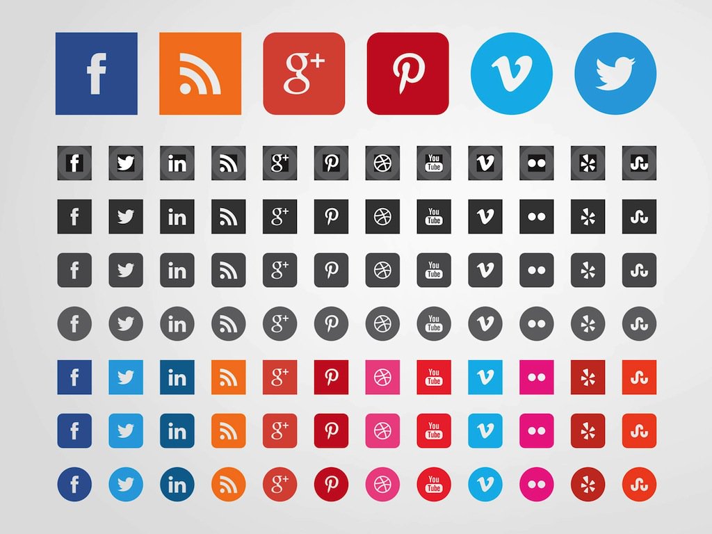 1024x768 Social Websites Icons Vector Art Amp Graphics