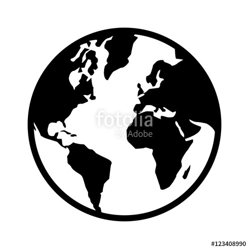 500x500 World Map Globe Or Planet Earth World Map Line Art Icon For Apps