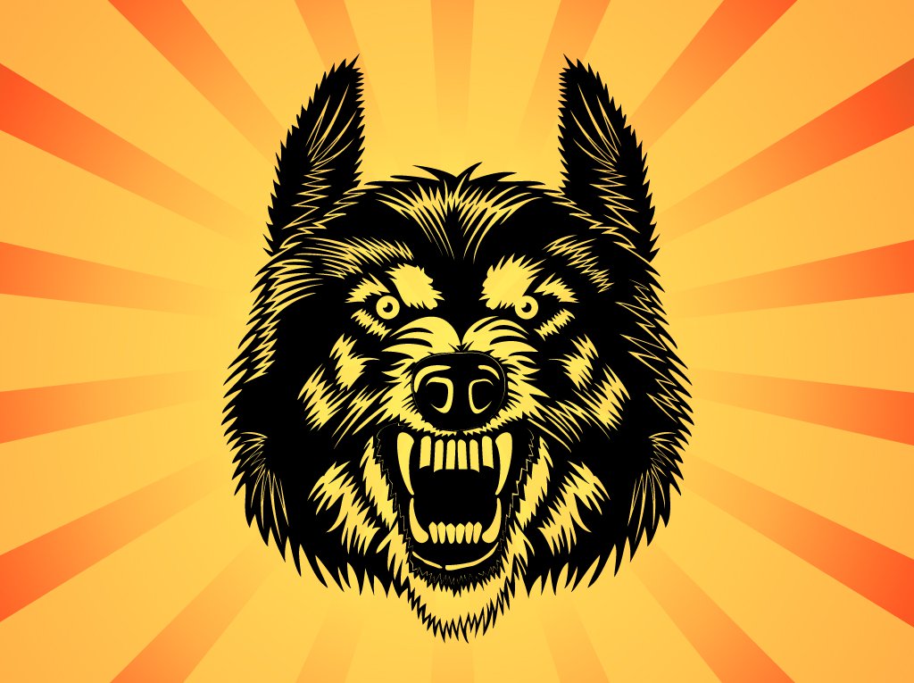 1024x765 Angry Wolf Vector Vector Art Amp Graphics