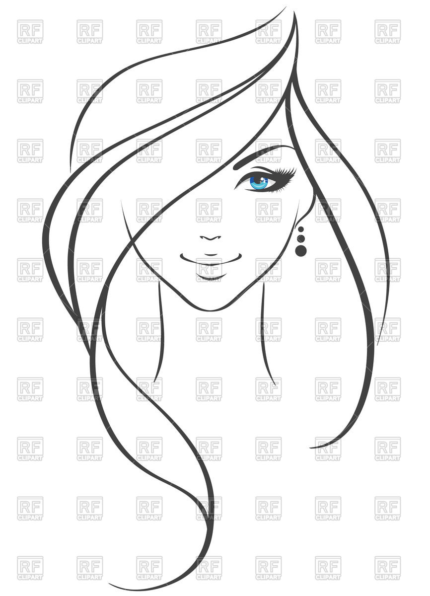 866x1200 Beautiful Woman Outline Vector Image Vector Artwork Of People