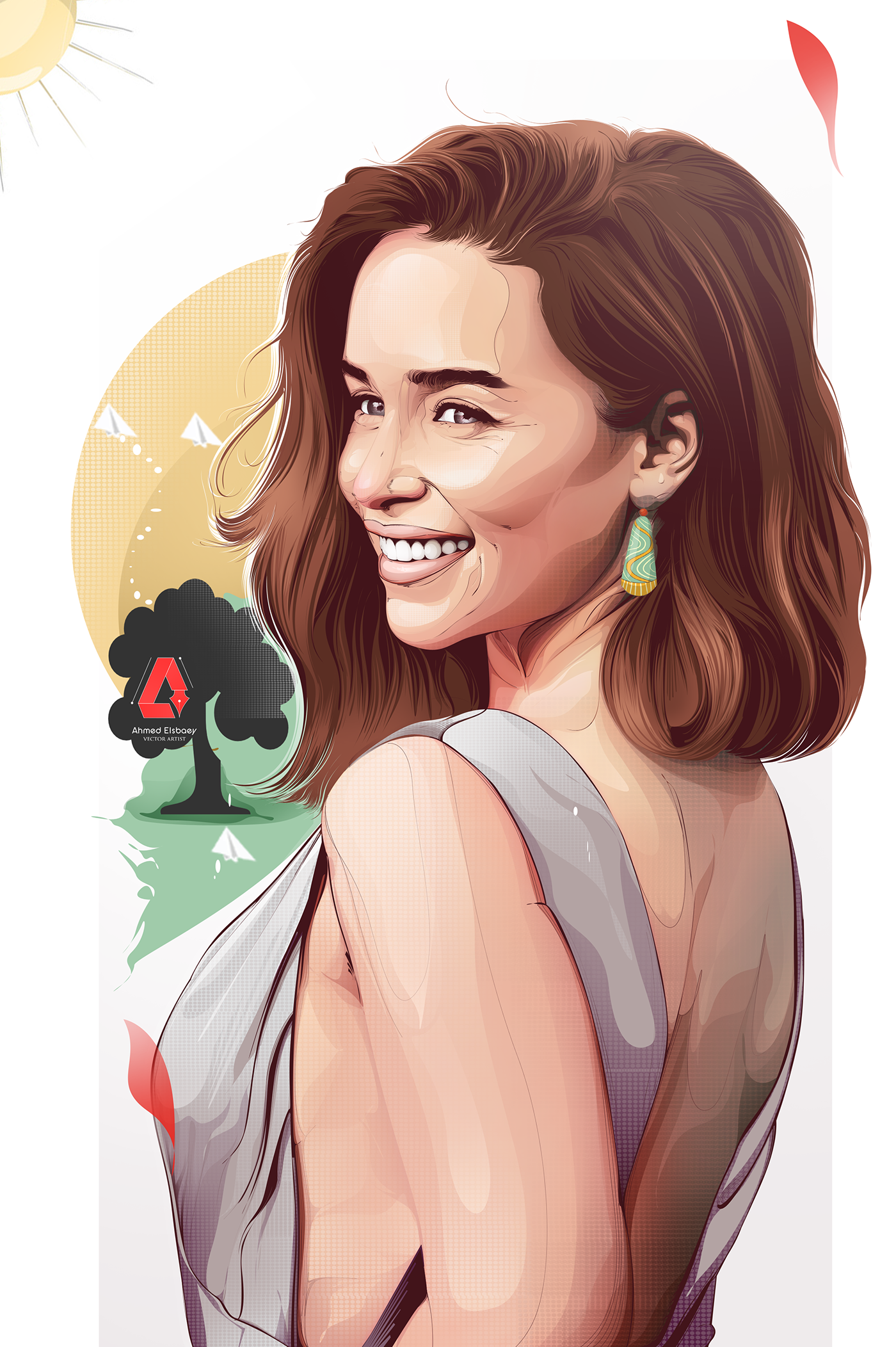 1400x2104 Emilia Clarke Vector Art On Behance