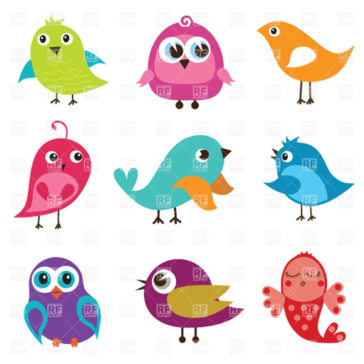 1200x1200 Cartoon Cute Birds Vector Image Vector Artwork Of Plants And