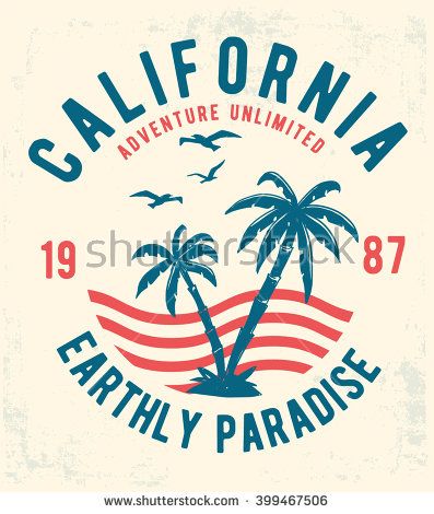 397x470 California Typography For T Shirt Print Vector Illustration Vector