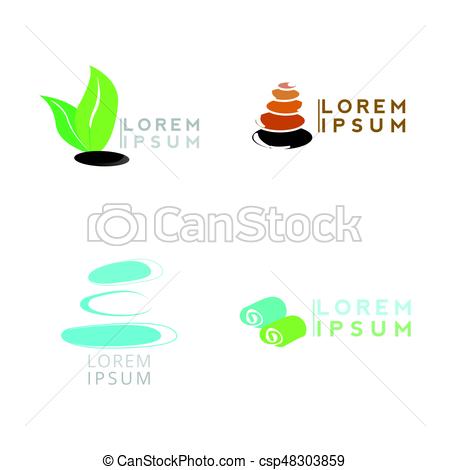 450x470 Set Of Spa Logos On A White Background, Vector Illustration.