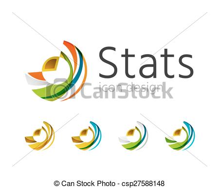 450x386 Statistics Company Logo Set. Vector Illustration. Statistics