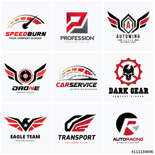 500x500 Rock And Automotive Logo Set Design For Car Auto Services And