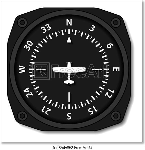 561x581 Free Art Print Of Vector Aviation Aircraft Compass Turns Freeart