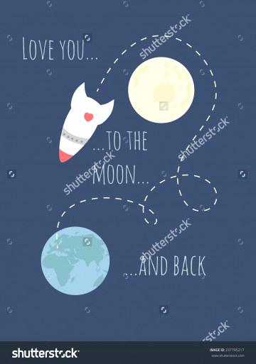360x513 Love You To The Moon And Back Quote I Vector Inspirational Hand