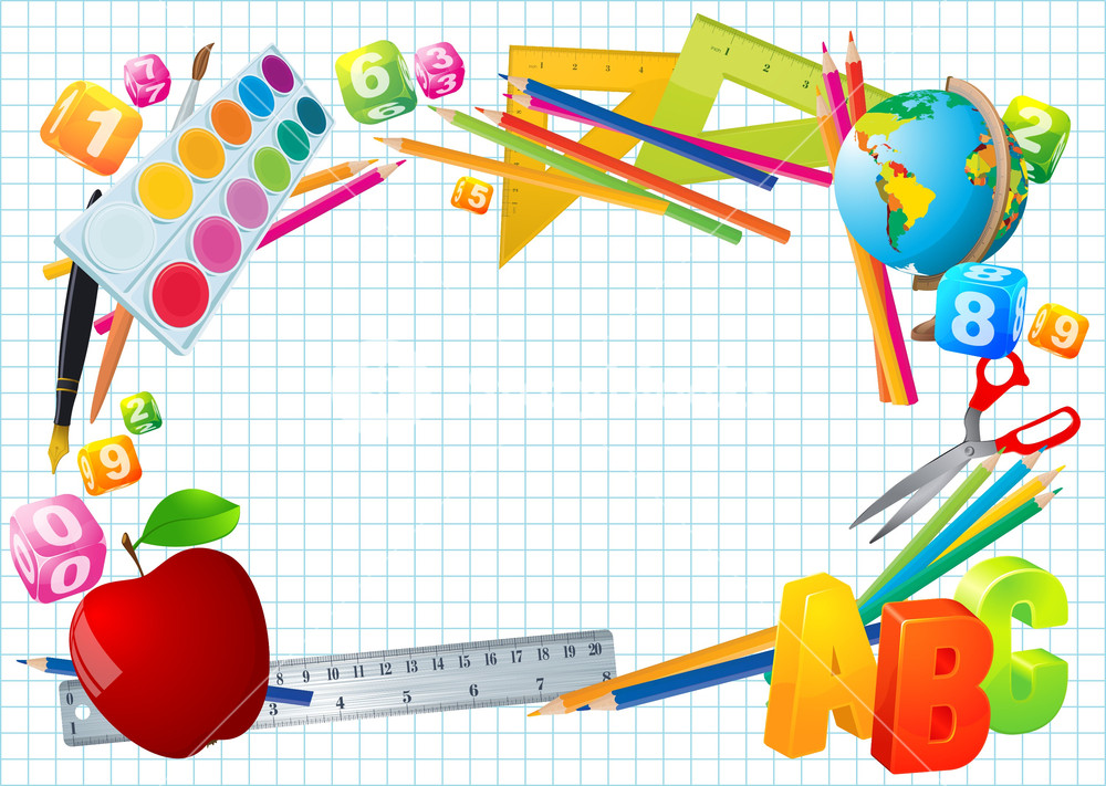 1000x711 Back To School Vector Template. Royalty Free Stock Image