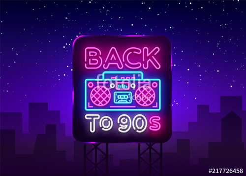 500x357 Back To 90s Neon Poster, Card Or Invitation, Design Template