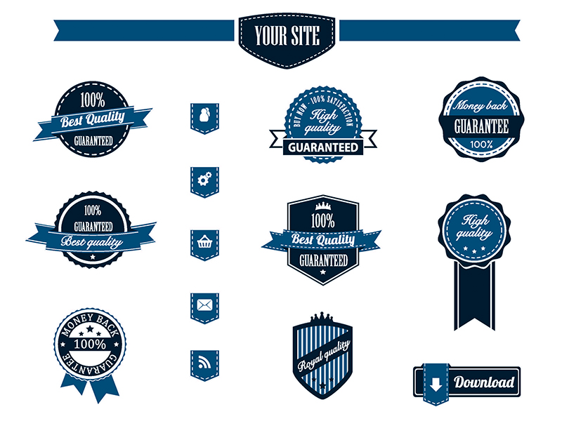800x600 Retro Badges Vector Pack