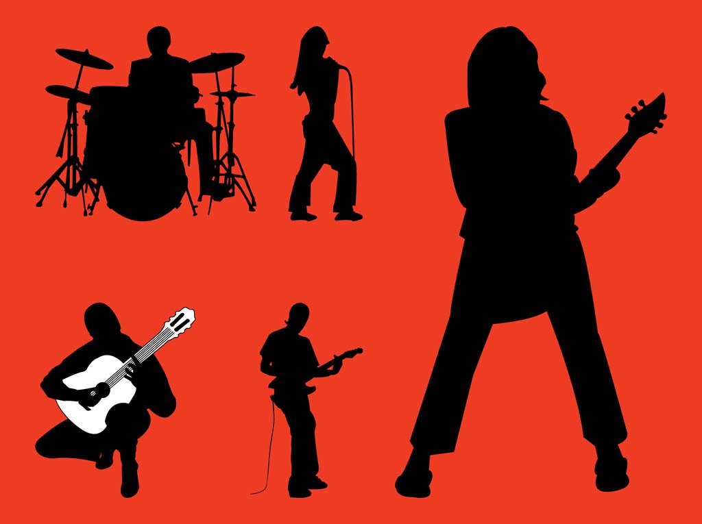 1024x765 Rock Band Silhouettes Graphics Vector Art Amp Graphics