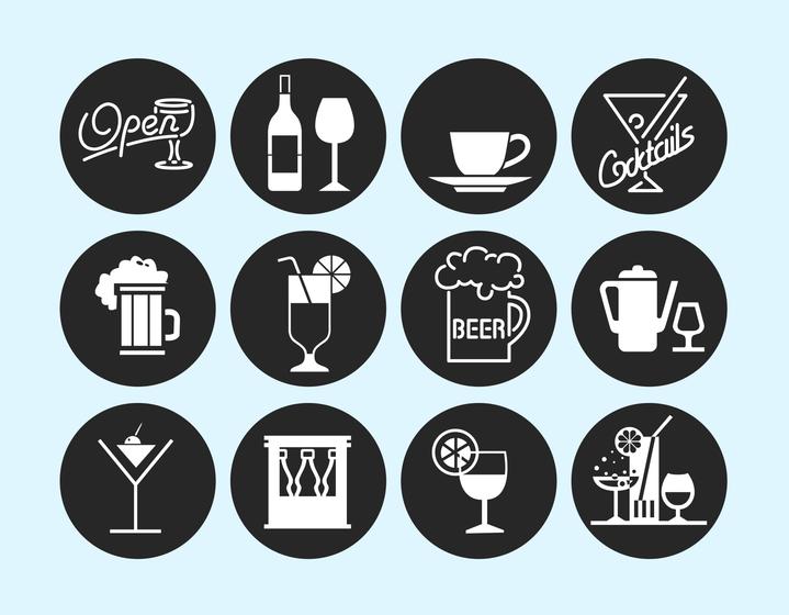 719x560 Drinks And Bar Vector Pack
