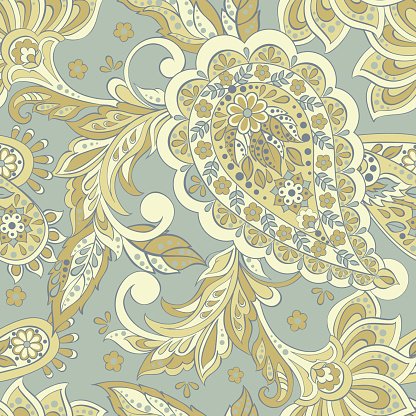 416x416 Vintage Pattern In Indian Batik Seamless Floral Vector Background