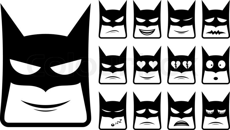 800x455 Vector Icons Of Batman Smiley Faces Stock Vector Colourbox