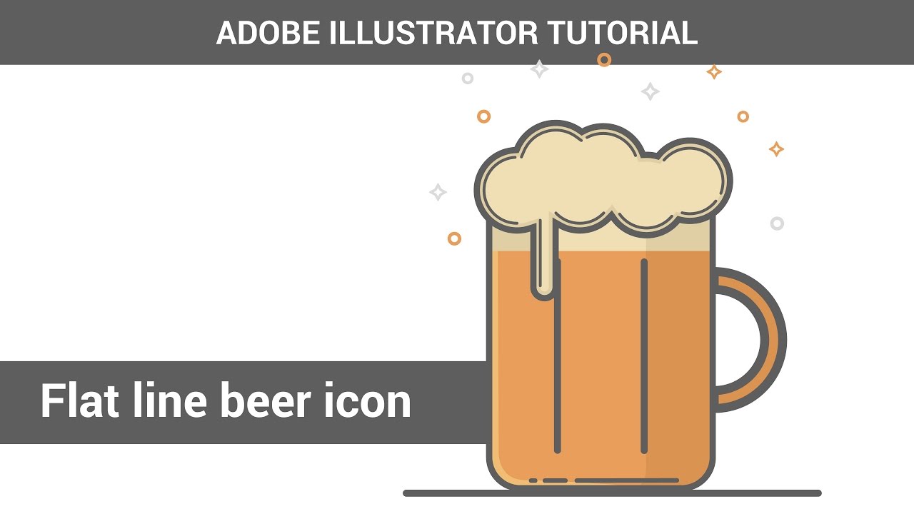 1280x720 Create Vector Beer Mug In Adobe Illustrator. Flat Line Icon