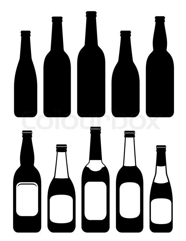 618x800 Set Of Isolated Beer Bottles Stock Vector Colourbox