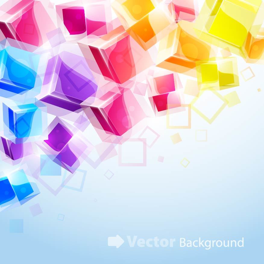 876x876 Colorful 3d Cubes Background