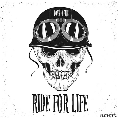 500x500 Biker Skull Art. Vector Illustration Stock Image And Royalty Free