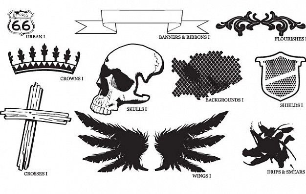 626x396 Biker Themed Vector Set Vector Free Download