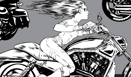 512x300 Motorcycle And Biker Babe Vectors Vector Genius