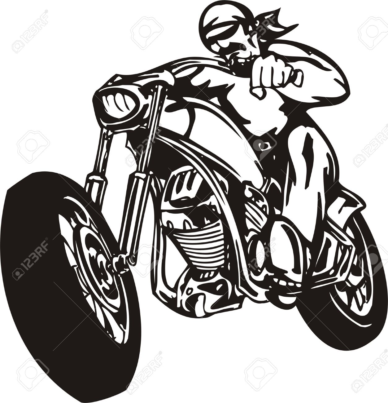 1253x1300 Biker Clipart Motorcycle Chopper