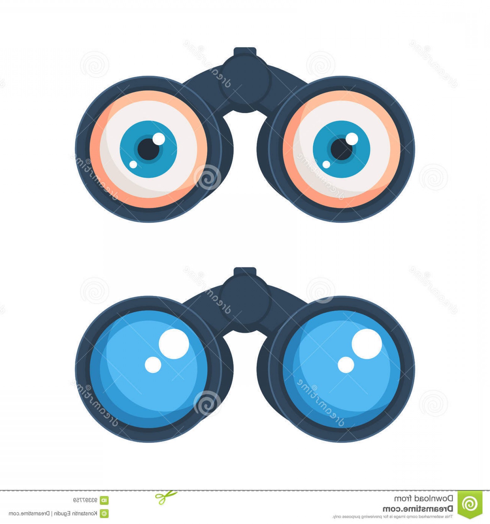 1560x1668 Stock Illustration Binoculars Eyes Icon Vector Illustration