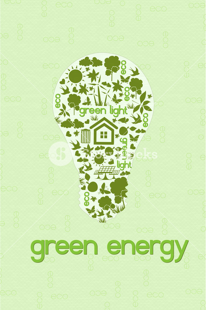 664x1000 Vector Bio Design With Light Bulb Royalty Free Stock Image