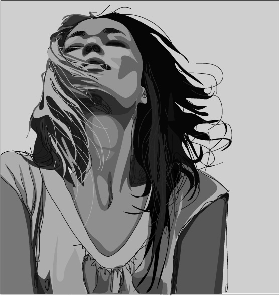 558x589 Black And White Women Vector Material Free Vector 4vector