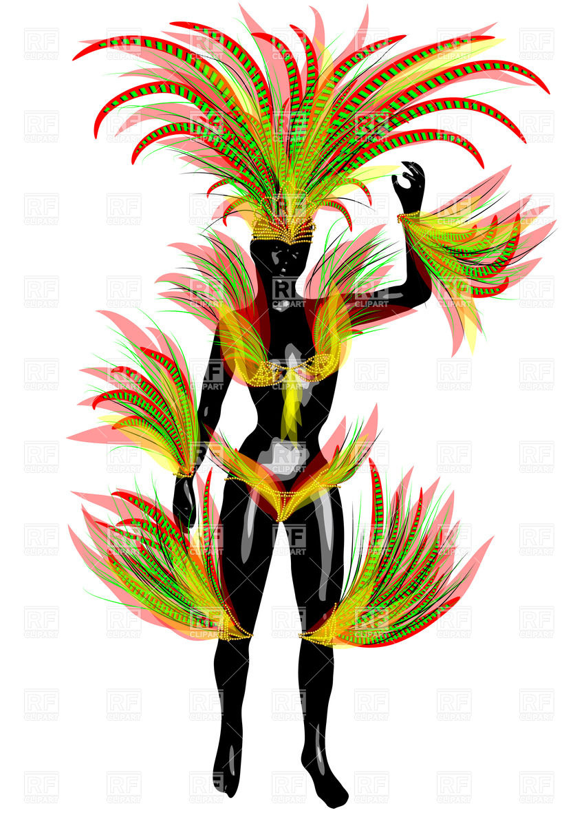 849x1200 Black Woman In Carnival Costume Vector Image Vector Artwork Of