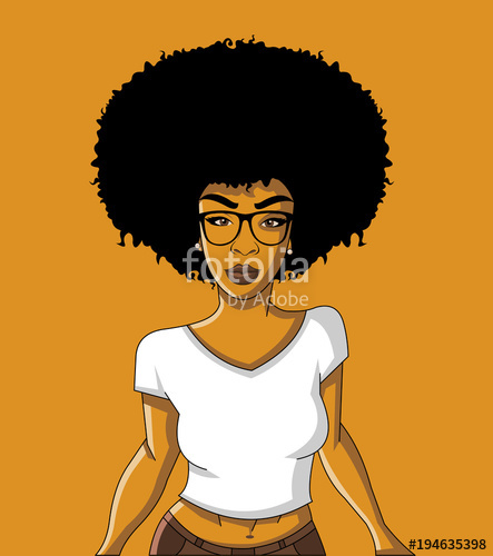 443x500 Group Of Cartoon Black Woman. African Girl. Stock Image And