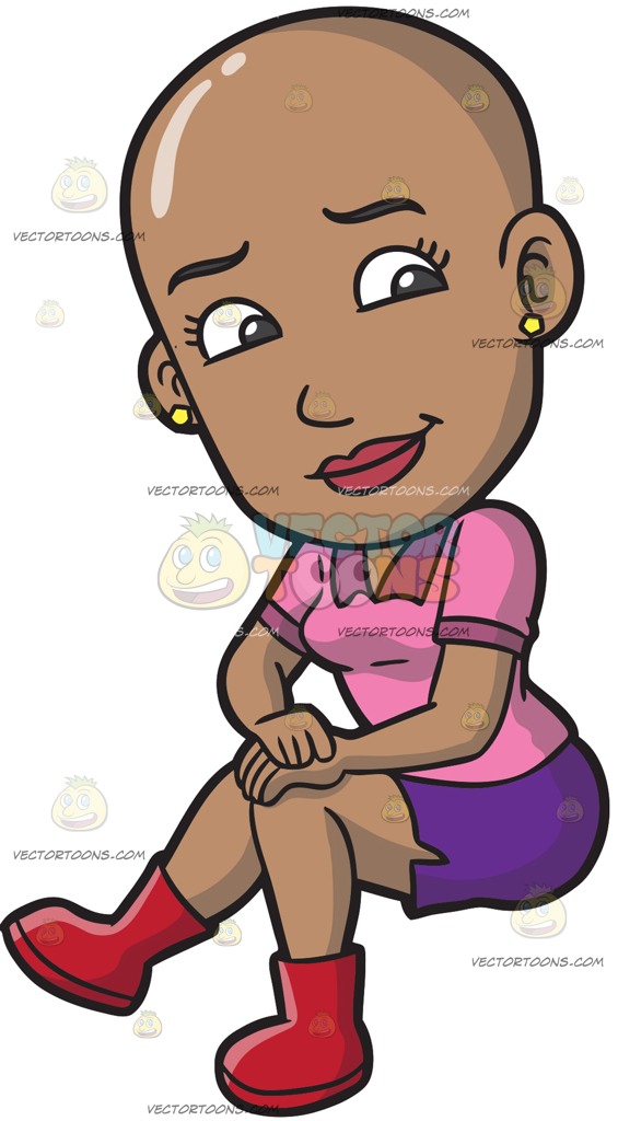 565x1024 A Finesse Bald Black Woman Clipart By Vector Toons