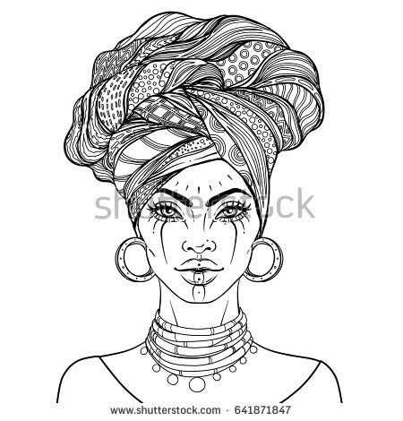 450x470 African American Pretty Girl. Vector Illustration Of Black Woman