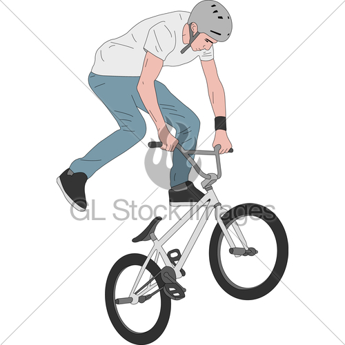 500x500 Bmx Stunt Bicyclist Illustration Vector Gl Stock Images