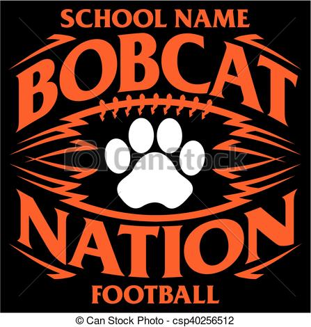 447x470 Bobcat Nation Football Team Design With Paw Print Inside Ball For