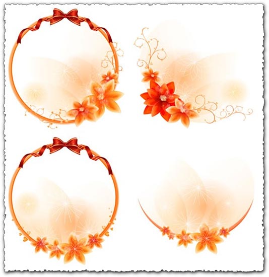 534x550 Flower Vector Frame Borders