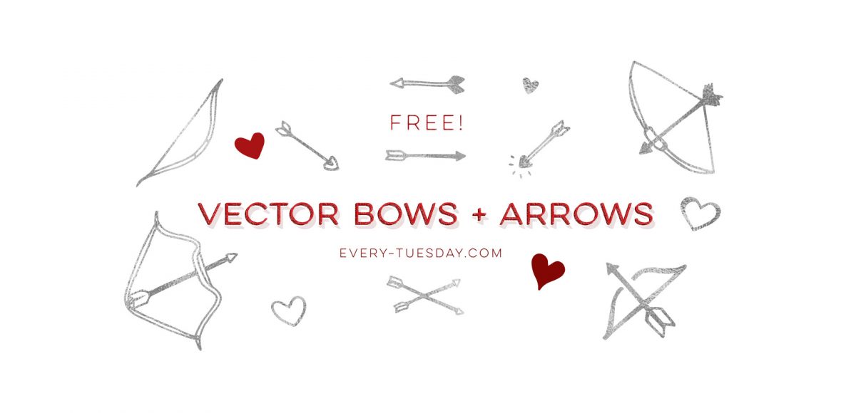 1200x580 Freebie Vector Bows + Arrows