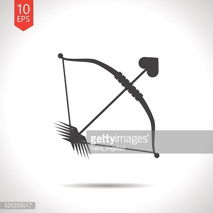 416x416 Vector Bow And Arrow Eps10 Premium Clipart